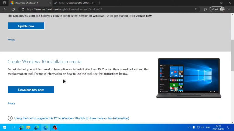 Obtain the Windows 10 ISO File