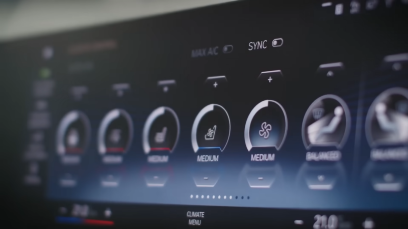 The Image Shows the Climate Control Settings of An EV